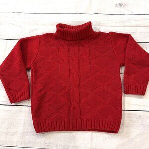 Manuell & Frank Red Cable Knit Turtleneck